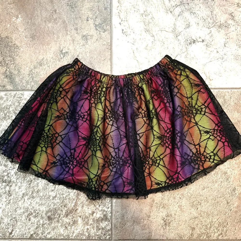 Halloween Spider Rainbow Tutu Tulle Skirt Way to Celebrate Girls 4T